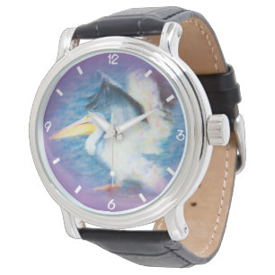 De Pulsera reloj pelícano acuarela 26