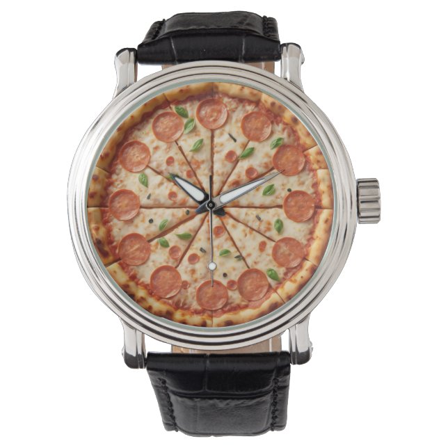 De Pulsera Reloj Pepperoni Pizza - Salchicha mantiene los núm (Anverso)