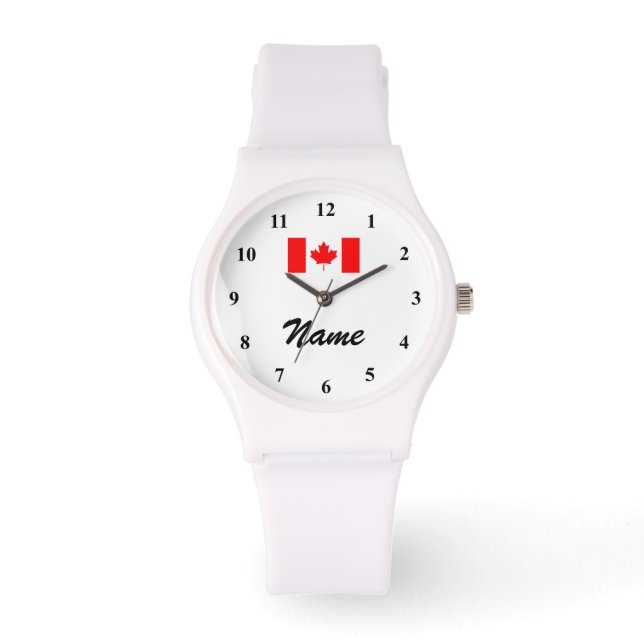 De Pulsera Reloj personalizado con nombre y bandera canadiens (Anverso)