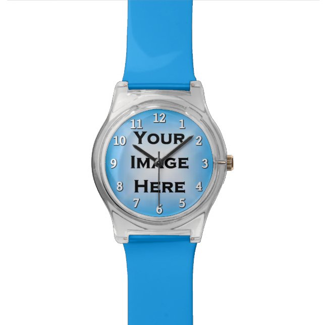 De Pulsera Reloj personalizado con números blancos y sombra p (De cerca)