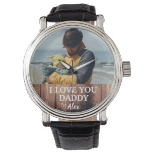 De Pulsera Reloj personalizado Daddy Te quiero papá Foto 