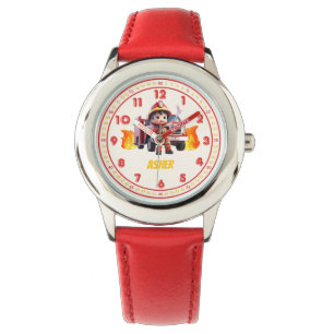 De Pulsera Reloj personalizado para niños bombero rojo lindo