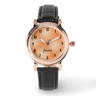 De Pulsera Reloj Pretty Peach Sunburst con nombre personaliza