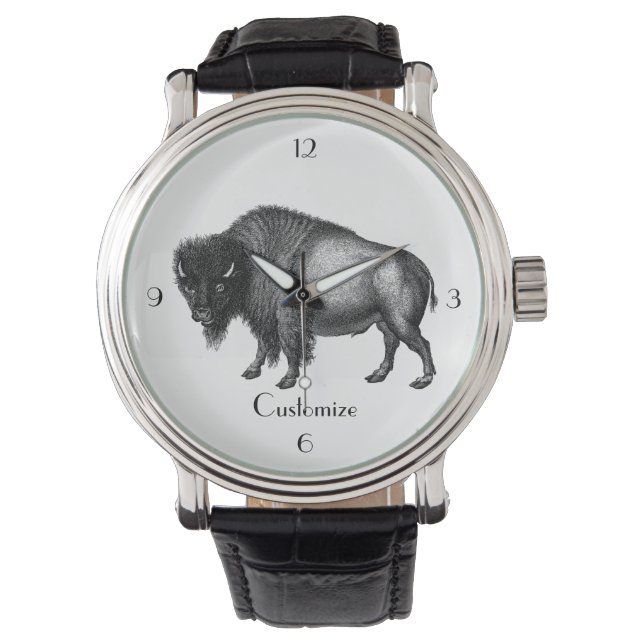 De Pulsera Reloj redondo Big Bison Buffalo Thunder_Cove (Anverso)