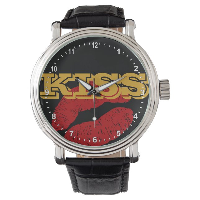 De Pulsera Reloj retro KISS Gold / Clásico para fiesta divert (Anverso)