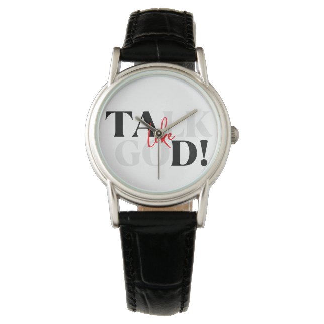 De Pulsera Reloj rojo blanco y negro Habla como Dios (Anverso)