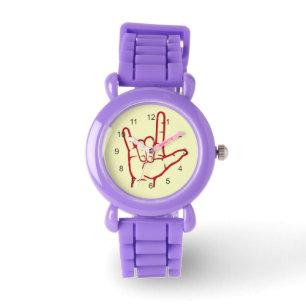 De Pulsera Reloj rojo del ASL te amo