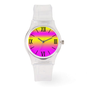 De Pulsera reloj rosa amarillo