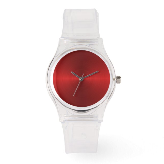 De Pulsera Reloj rosa del degradado metálico rojo MeCircular (Anverso)