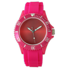 De Pulsera Reloj rosa del degradado metálico rojo MeCircular
