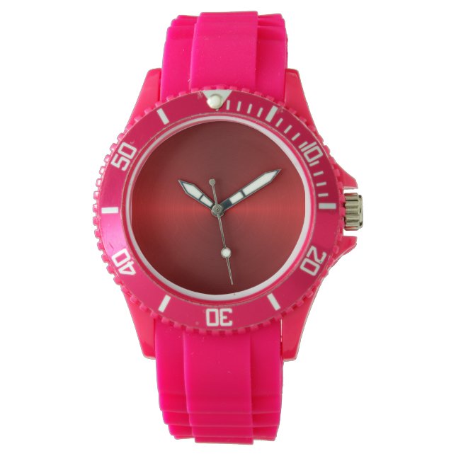 De Pulsera Reloj rosa del degradado metálico rojo MeCircular (Anverso)