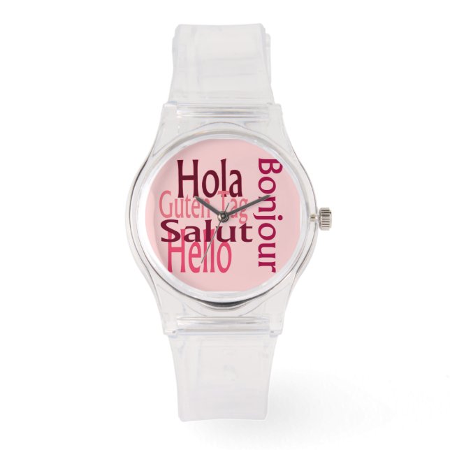 De Pulsera Reloj rosa deportivo (Anverso)
