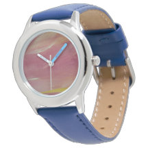 Reloj rosa y azul