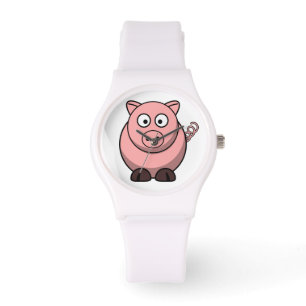 De Pulsera Reloj rosado del cerdo