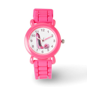 De Pulsera Reloj rosado del estilete y del rosa