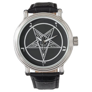 De Pulsera reloj satan del sigil metalizado negro del