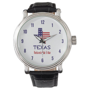 De Pulsera Reloj Texas Rocks Rojo Blanco & Azul