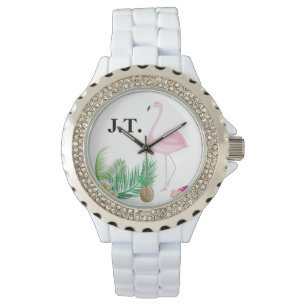 De Pulsera Reloj tropical personalizado del flamenco
