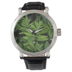 De Pulsera Reloj verde del helecho