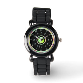 De Pulsera Reloj verde negro plateado