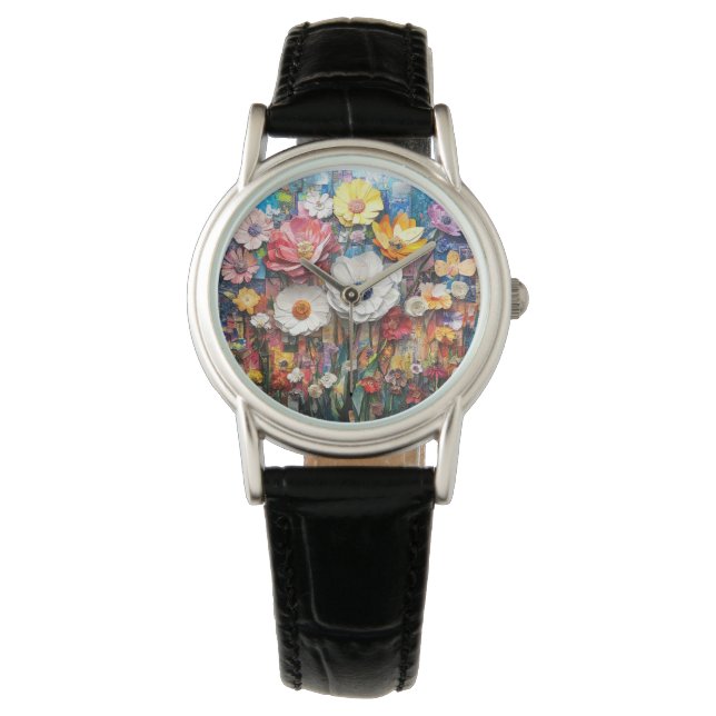 De Pulsera Resumen Reloj floral (Anverso)