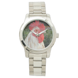 De Pulsera Rostro Blanco Marrón, Gran Reloj Unisex.