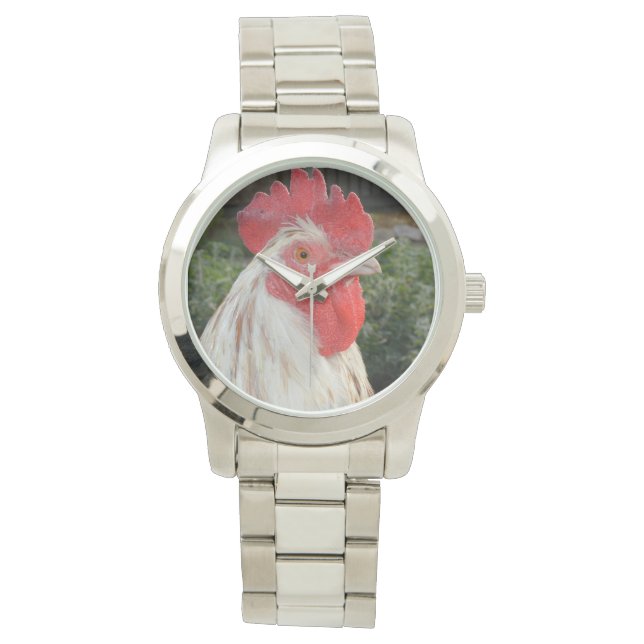 De Pulsera Rostro Blanco Marrón, Gran Reloj Unisex. (Anverso)
