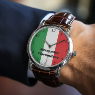De Pulsera Simple negrita Bandera italiana reloj personalizad