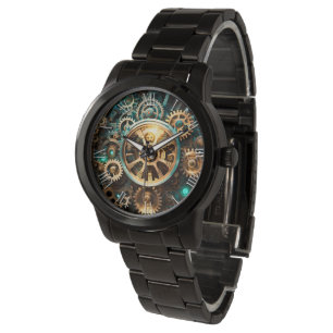 De Pulsera Steampunk Art cogs & gears reloj masculino 4