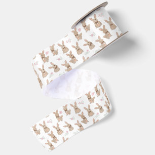 De Raso Conejo Floral Flores Silvestres Lazo Coquette