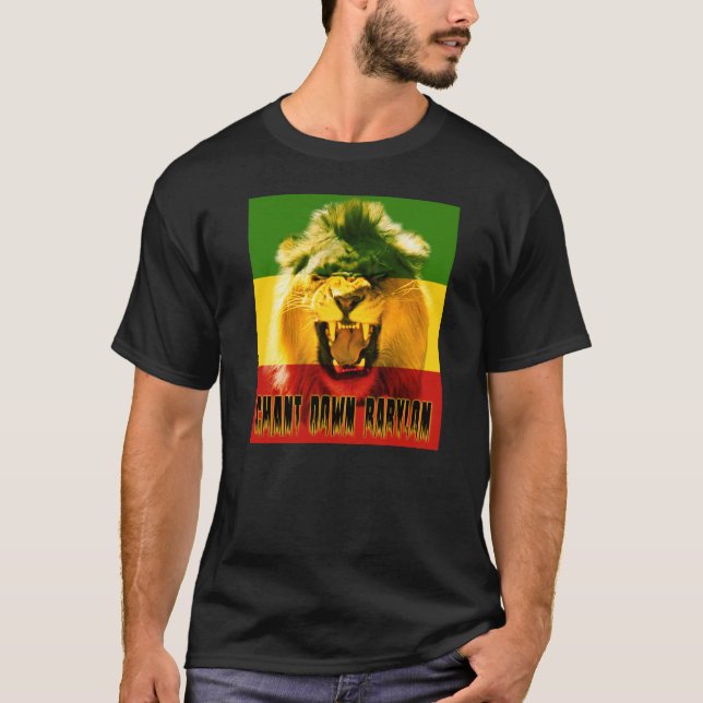 De Rasta del canto camiseta del león de Babilonia (Anverso)