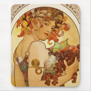 De Ratón Alfombrilla Arte Antiguo Alfons Mucha Fruta