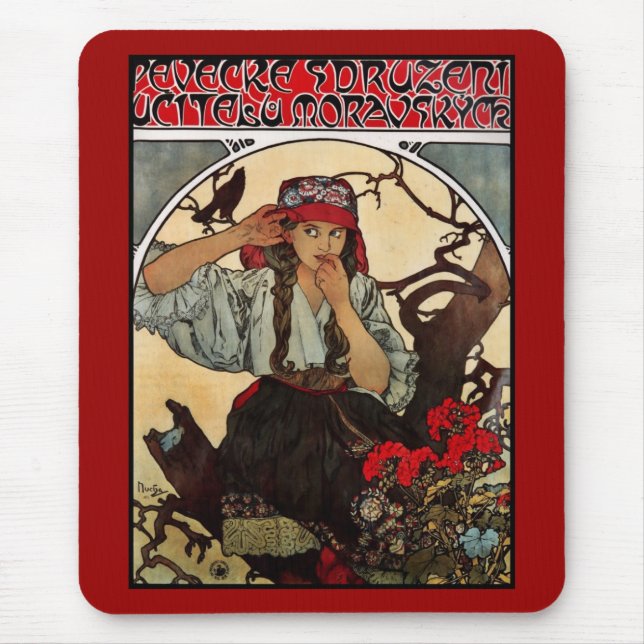 De Ratón Alfombrilla Arte Antiguo Alfons Mucha Profesor Mor (Frente)