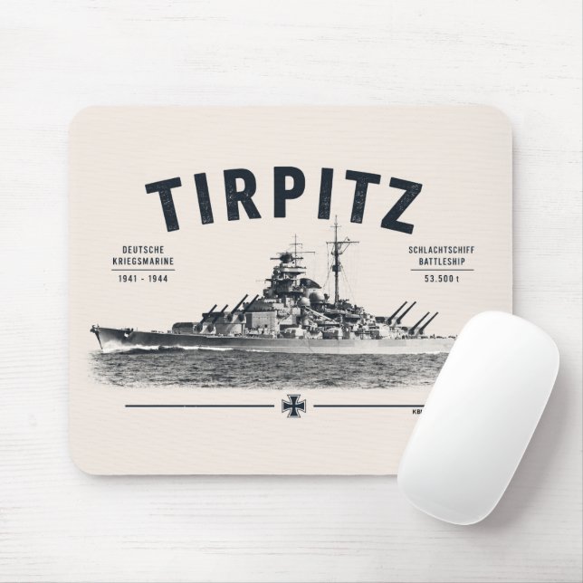 De Ratón Alfombrilla del acorazado Tirpitz (Con ratón)