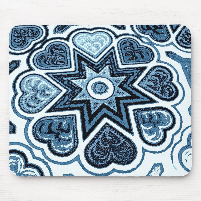 De Ratón Alfombrilla Delft Blue Heart (Frente)