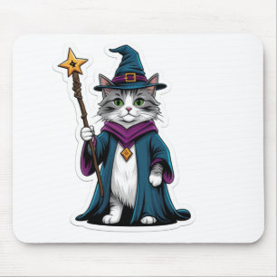 De Ratón Alfombrilla mini gato mago con bastón mágico