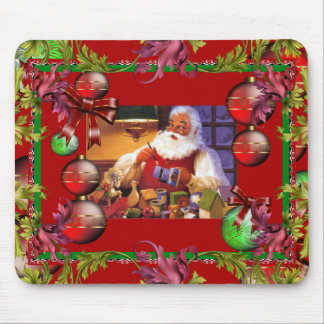 De Ratón Alfombrilla Navidad Vintage Navidad Santa Rojo