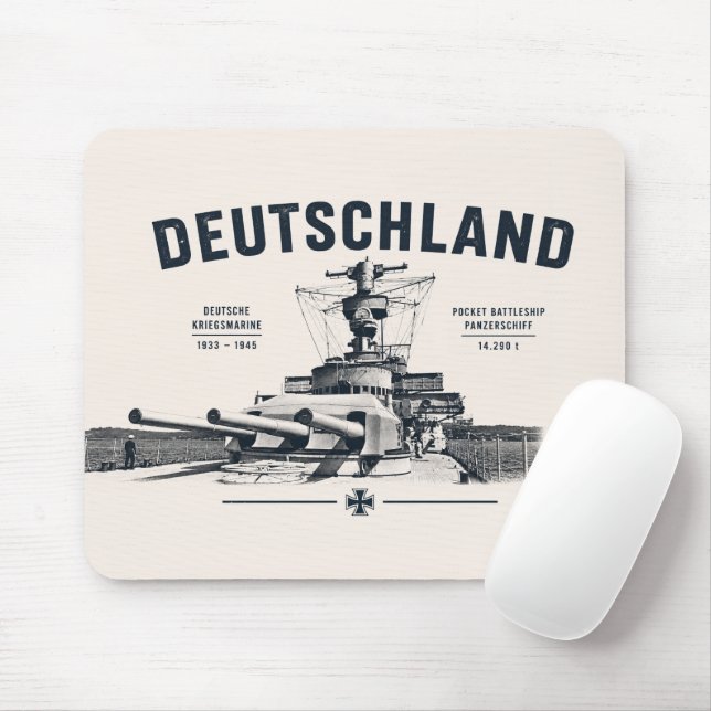 De Ratón Alfombrilla Panzerschiff Deutschland (Con ratón)