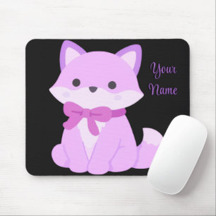 De Ratón Alfombrilla personalizada con zorro sentado kawaii