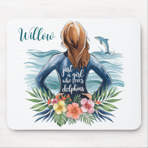 De Ratón Alfombrilla personalizada para chica que ama a los