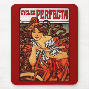 De Ratón Alfombrilla Vintage Art Alfons Mucha 1902 Cycles