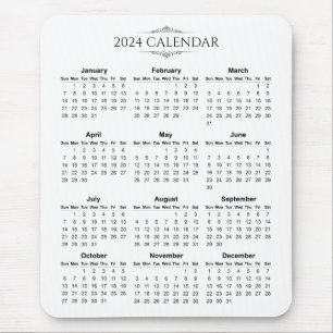 De Ratón Calendario 2024 Simple pero Elegante   Alfombrilla