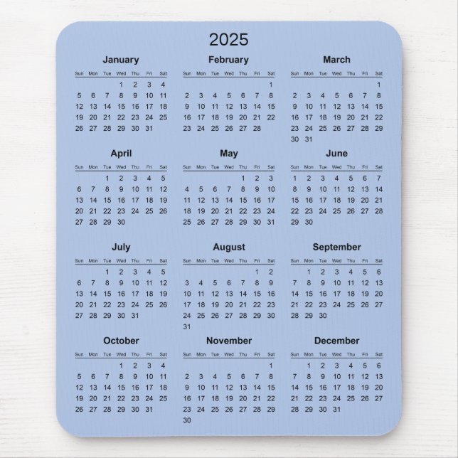 De Ratón Calendario 2025 simple pero elegante | Alfombrilla (Frente)