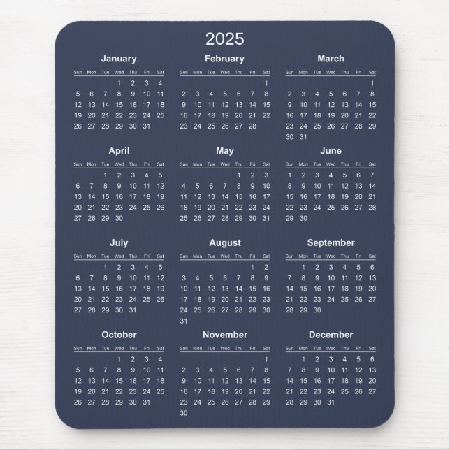 De Ratón Calendario 2025 simple pero elegante | Alfombrilla (Frente)