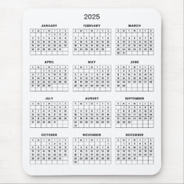 De Ratón Calendario 2025 simple pero elegante | Alfombrilla