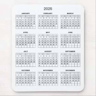 De Ratón Calendario 2025 simple pero elegante Alfombrilla