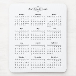 De Ratón Calendario 2025 simple pero elegante   Alfombrilla
