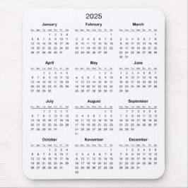 De Ratón Calendario 2025 simple pero elegante | Alfombrilla