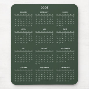 De Ratón Calendario 2026 Simple pero Elegante   Alfombrilla