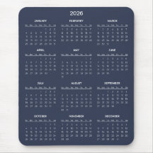 Calendario 2026 Simple pero Elegante | Alfombrilla